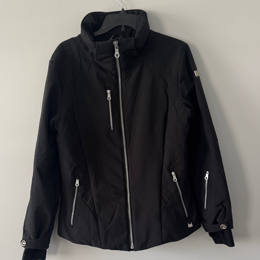 NILS Jacket Black No Hood Size 12 Waterproof Skiing Outdoor Hiking Snowboard